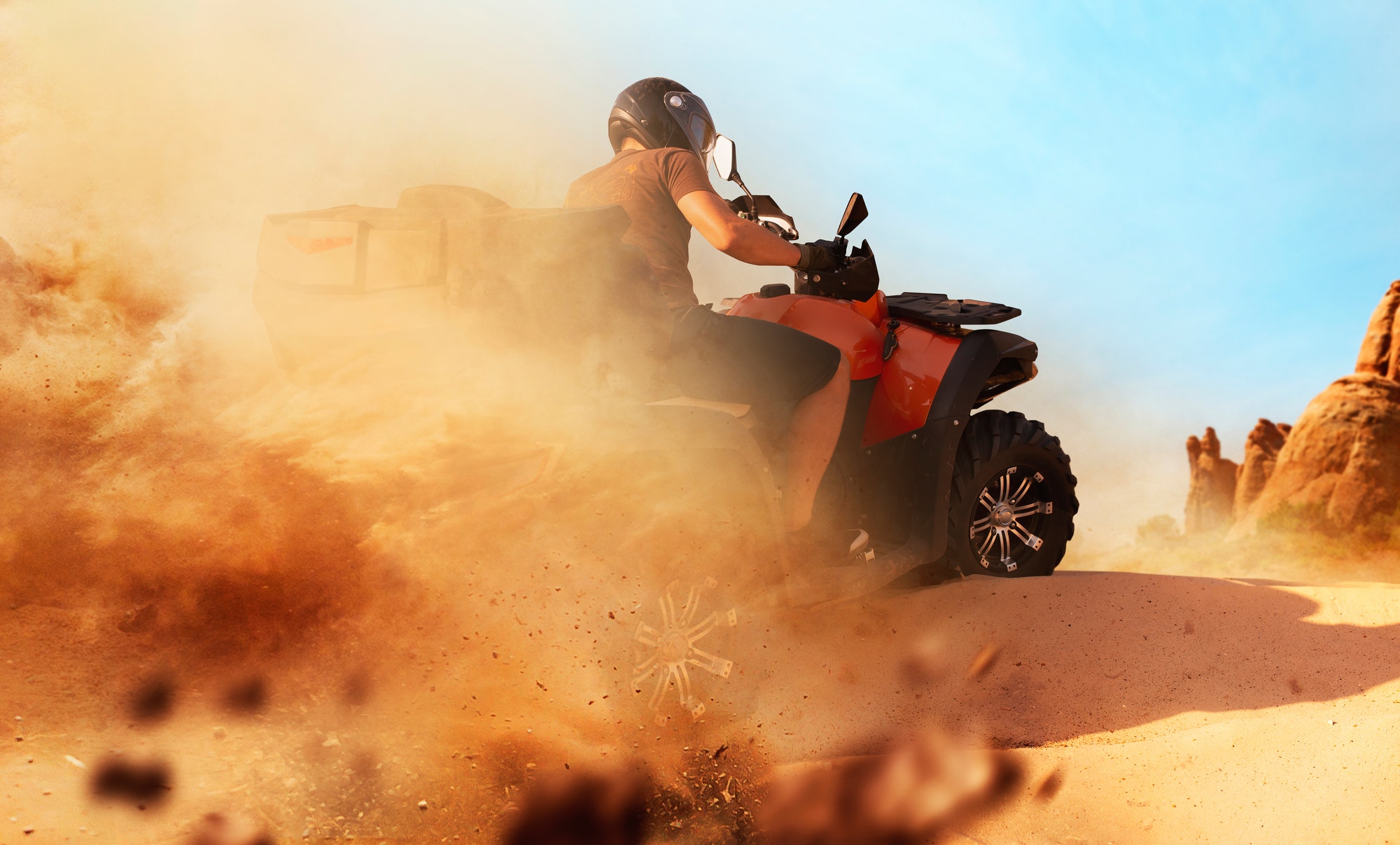 quad biking in Cairo desert