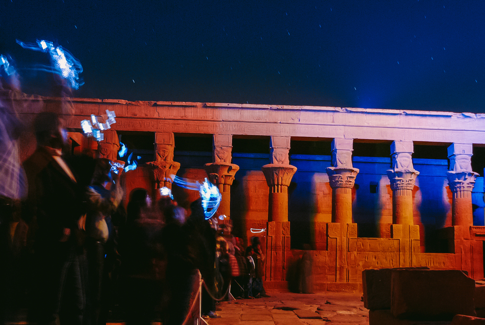 Philae temple light show